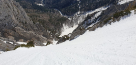 Tiefblick Seehüttenrinne