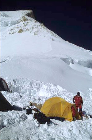 Camp 3 and the ridge to camp 4